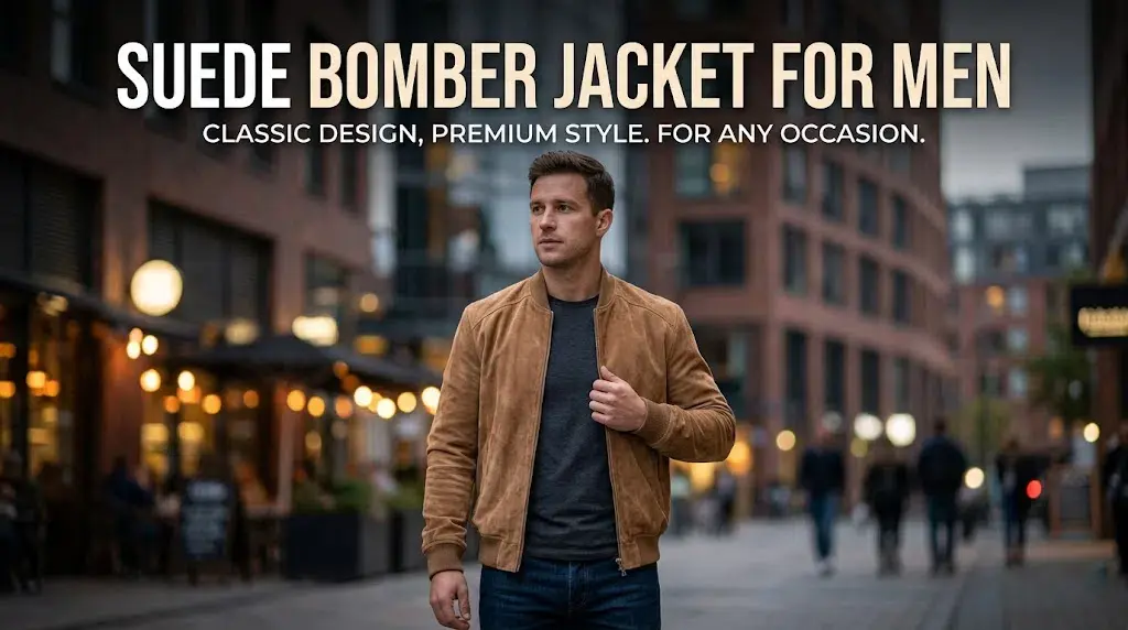 Suede Bomber Jacket for Men