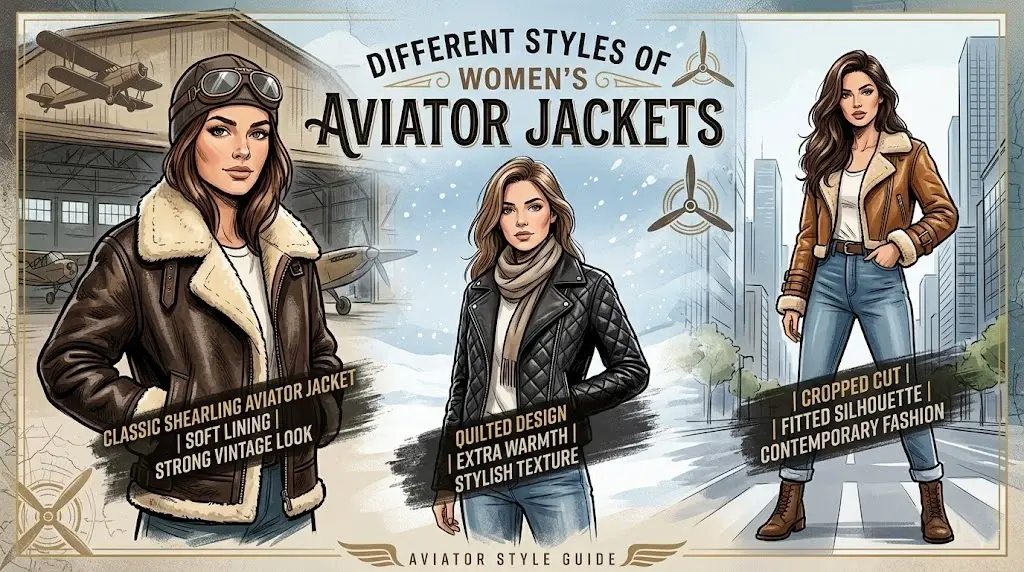 Different Styles of Womenβs Aviator Jackets