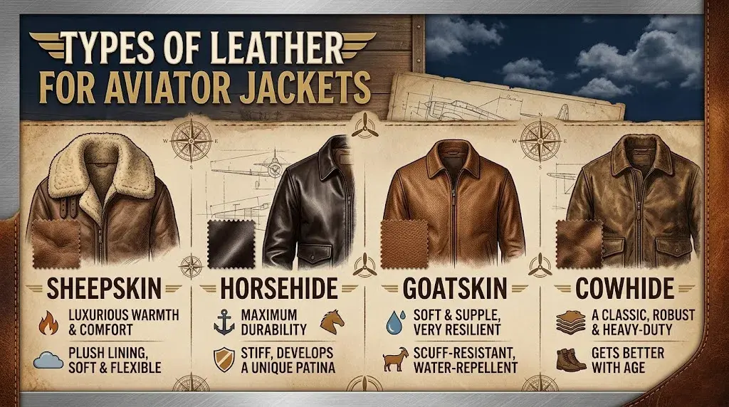 Types of Leather for Aviator Jackets