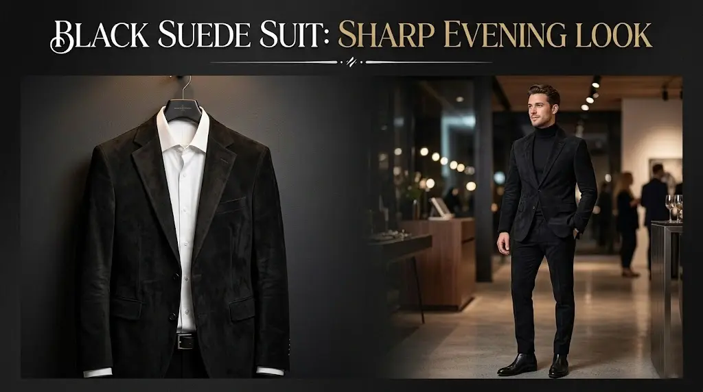 Black Suede Suit: Sharp Evening Look