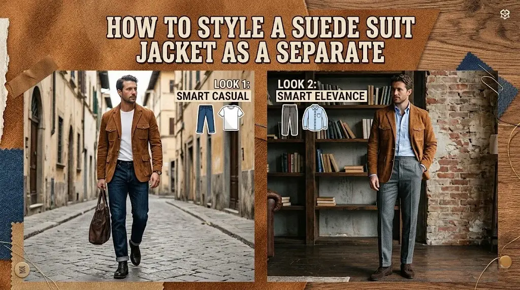 How to Style a Suede Suit Jacket as a Separate