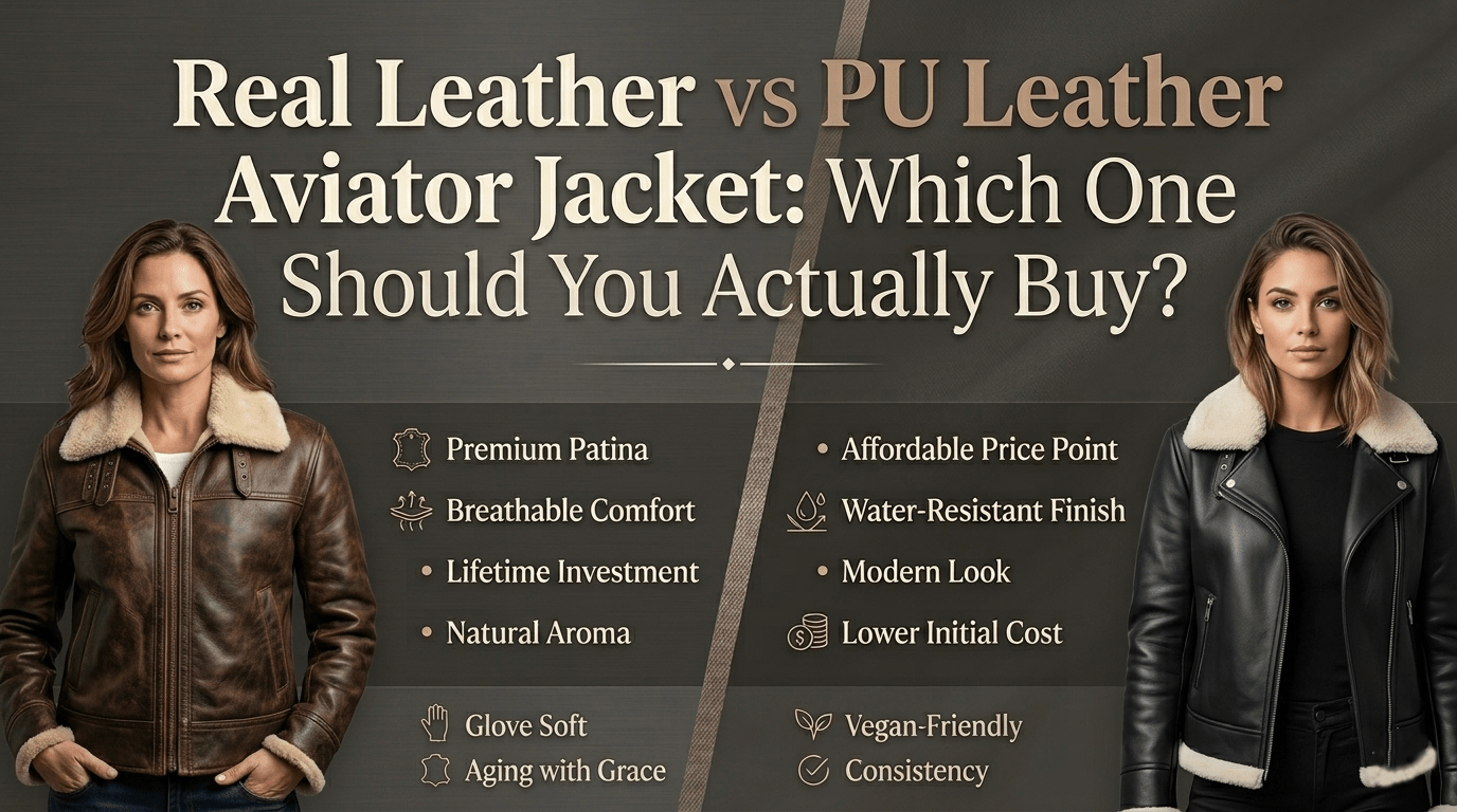 Real Leather vs PU Leather Aviator Jacket: Which One Should You Actually Buy?