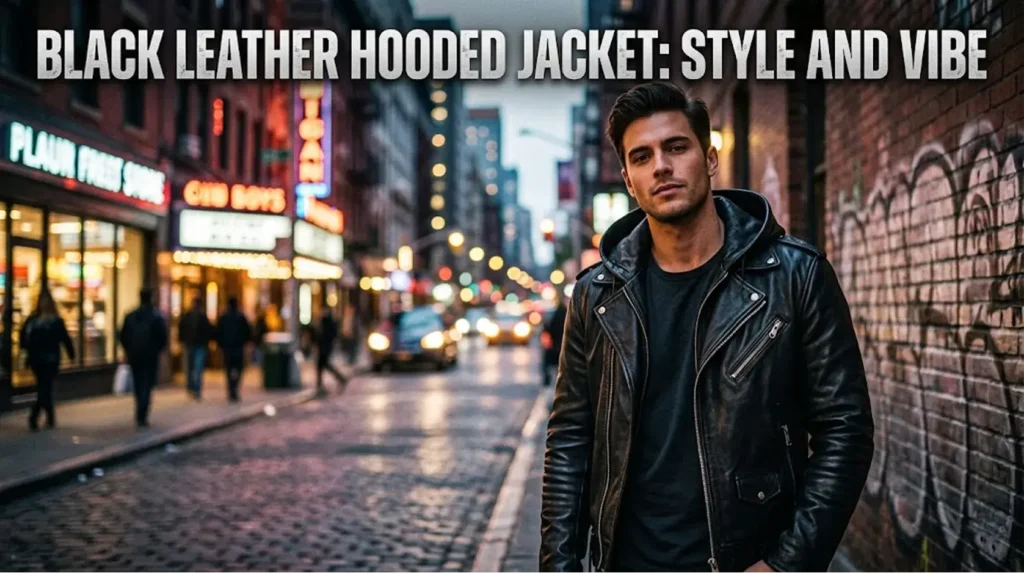 Black Leather Hooded Jacket: Style and Vibe