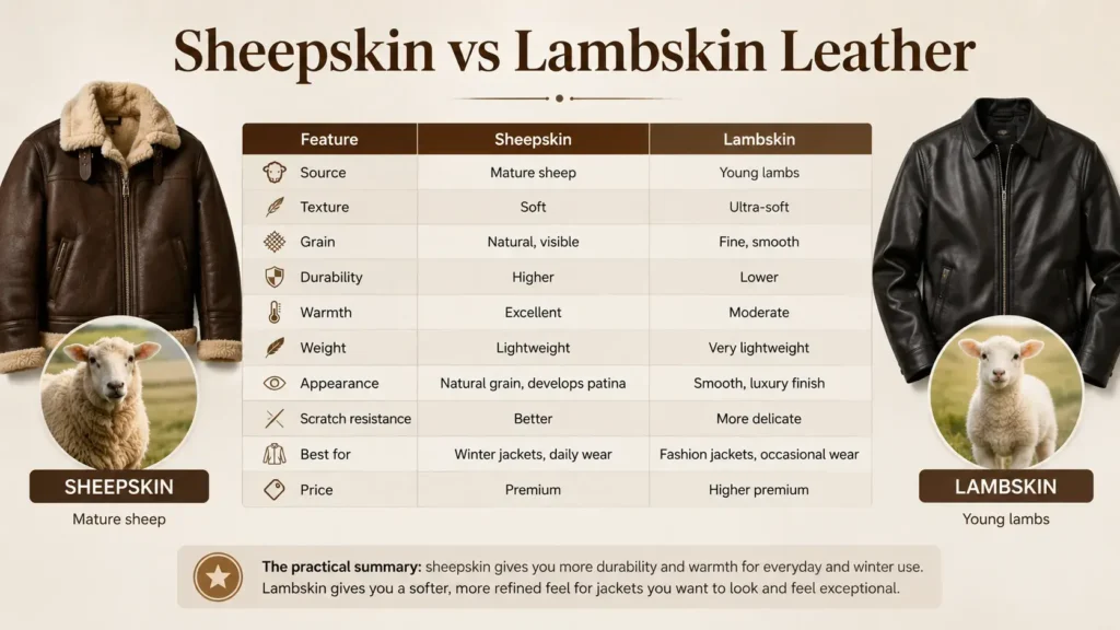 Sheepskin vs Lambskin Leather
