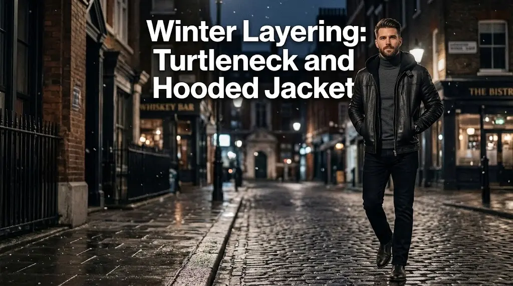 Winter Layering: Turtleneck and Hooded Jacket