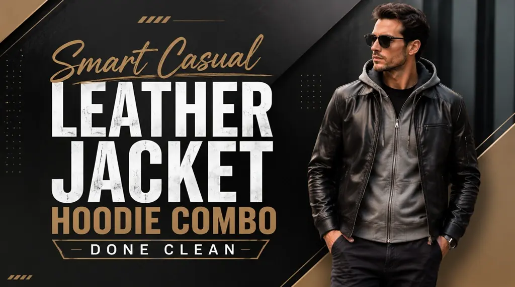Look 5: Smart Casual — Leather Jacket Hoodie Combo Done Clean
