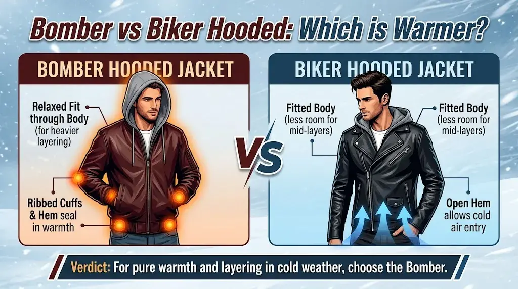 Bomber vs Biker Hooded: Which is Warmer?