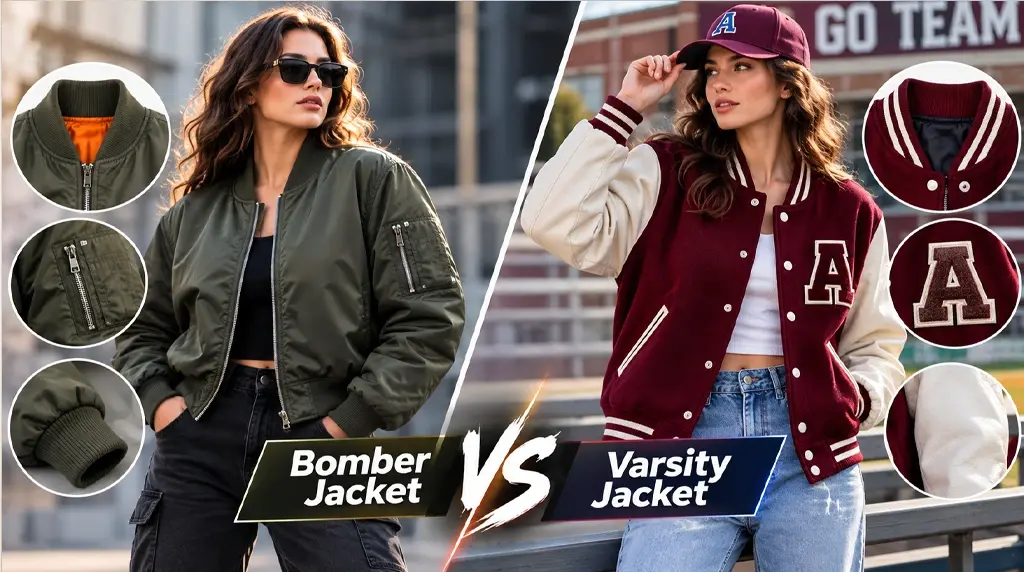 Bomber Jacket vs Varsity Jacket: The Real Differences
