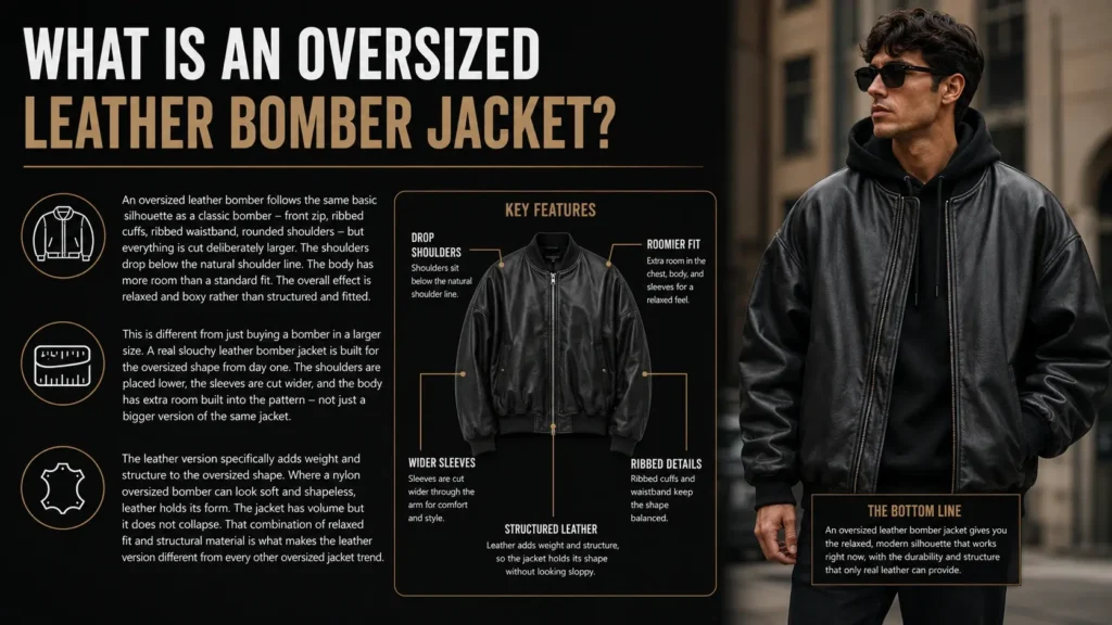 What Is an Oversized Leather Bomber Jacket?