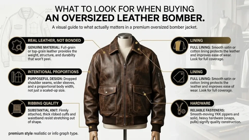 What to Look for When Buying an Oversized Leather Bomber