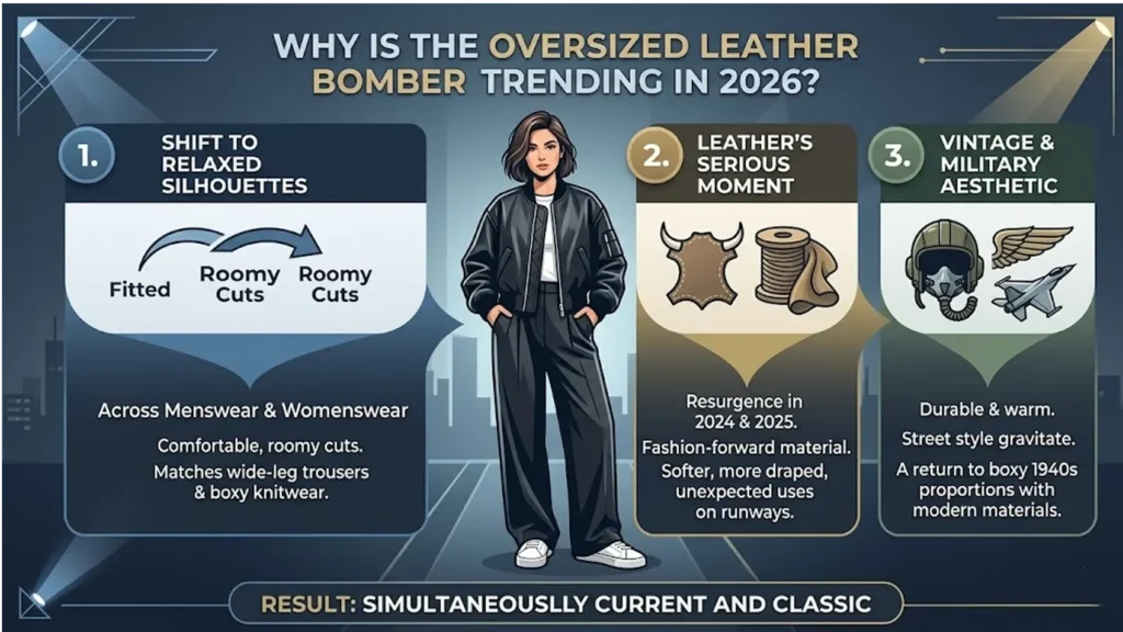 Why Is the Oversized Leather Bomber Trending in 2026?