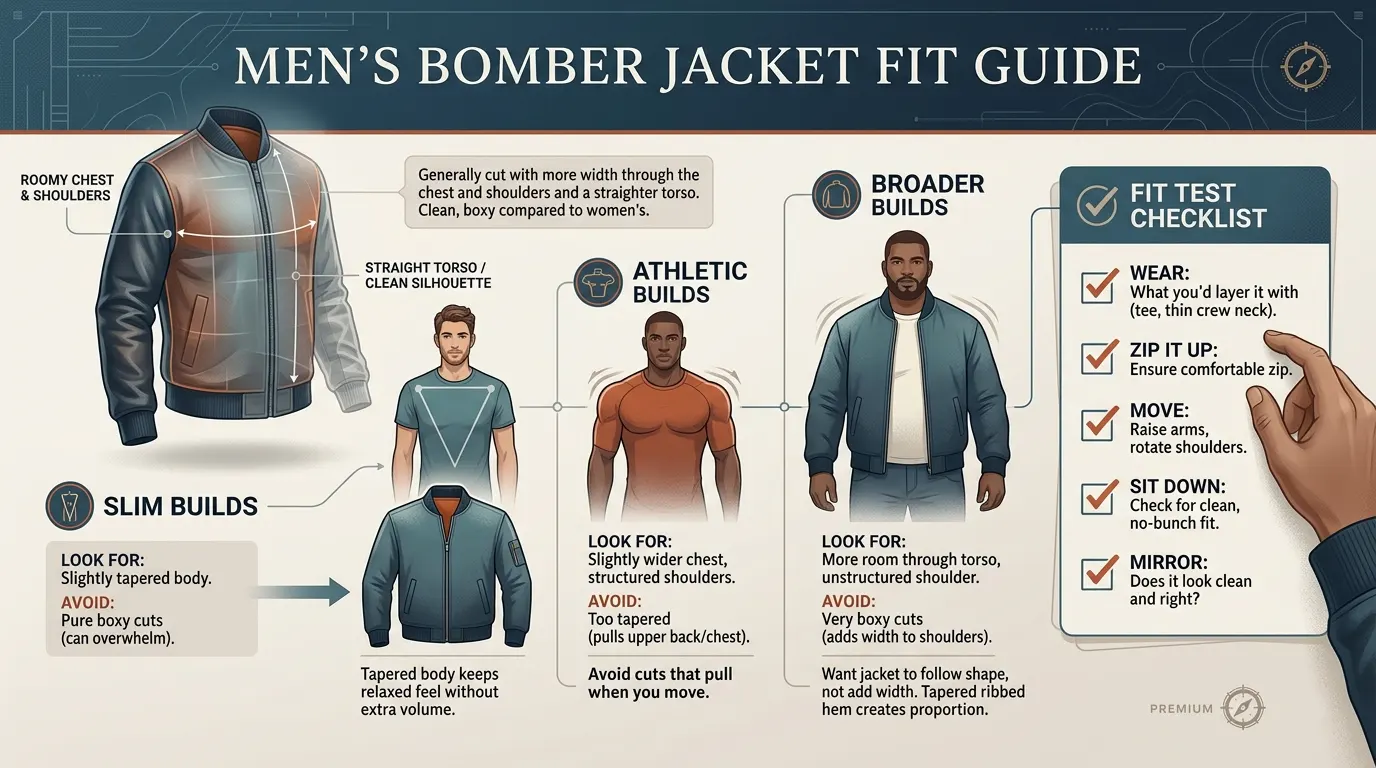 Men’s Bomber Jacket Fit Guide