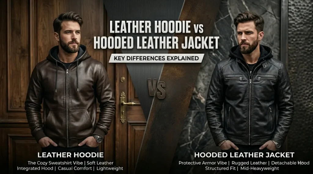 Leather Hoodie vs Hooded Leather Jacket — Key Differences Explained