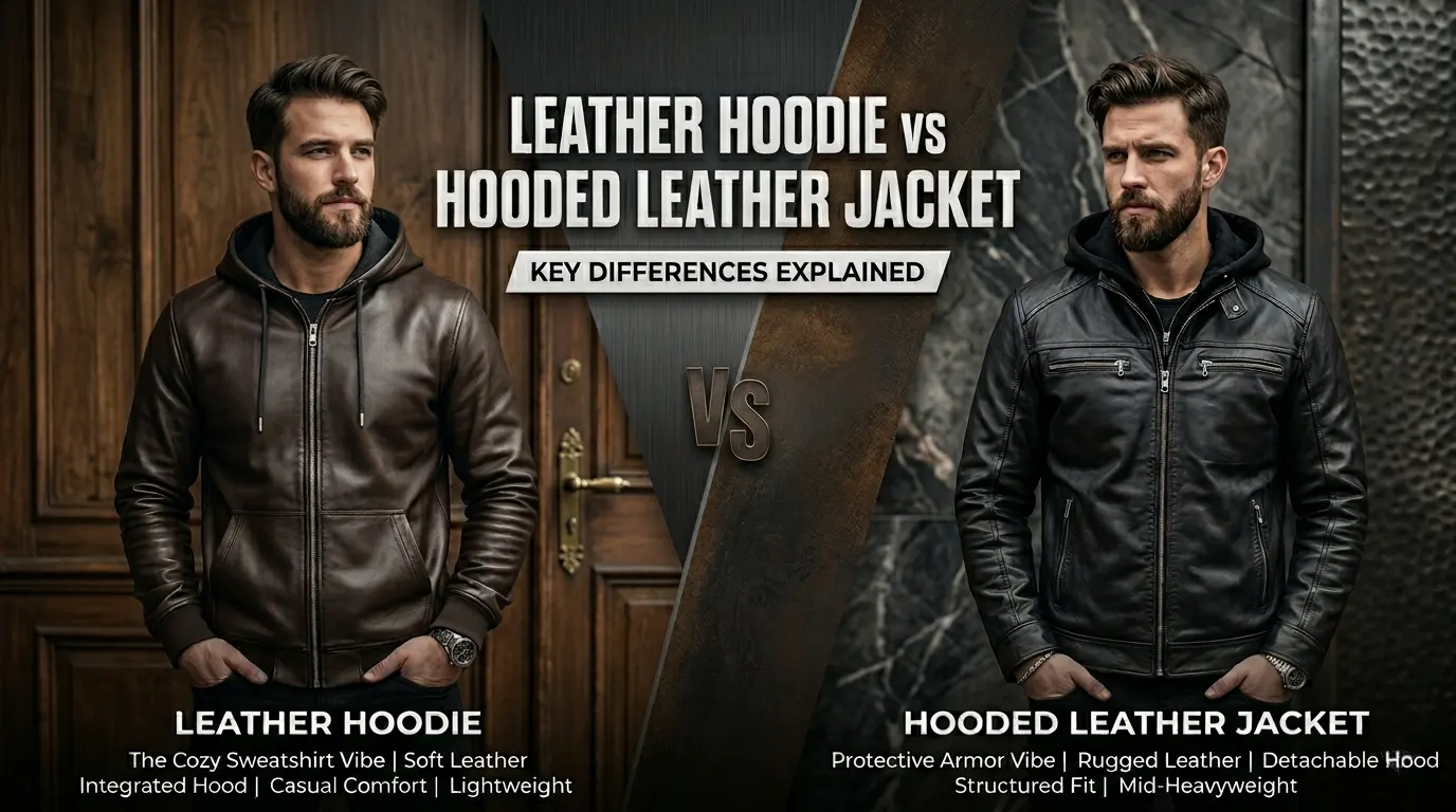 Leather Hoodie vs Hooded Leather Jacket — Key Differences Explained