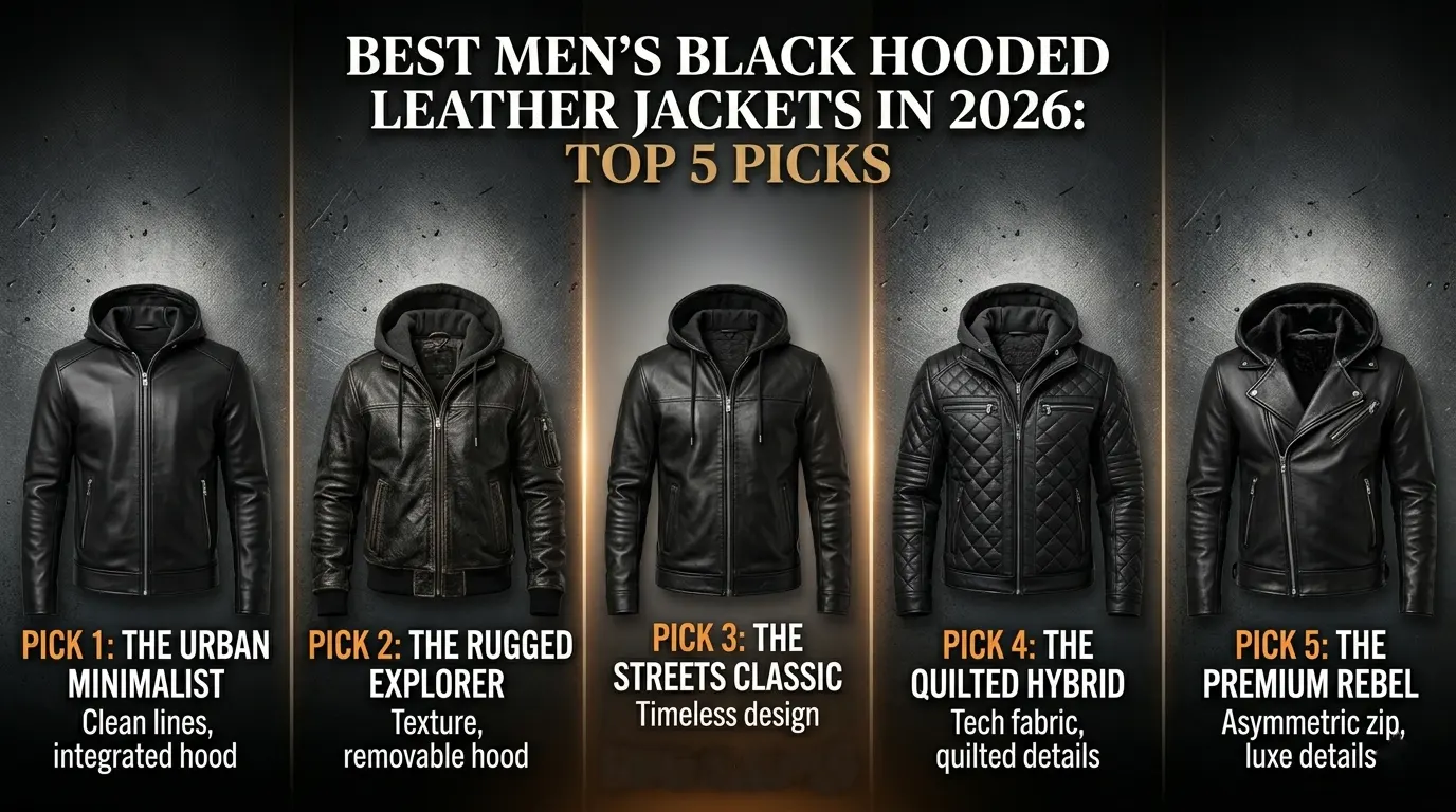 Best Men's Black Hooded Leather Jackets in 2026: Top 5 Picks