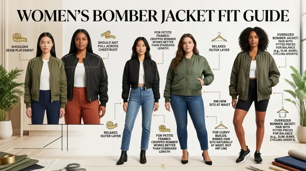 Women’s Bomber Jacket Fit Guide