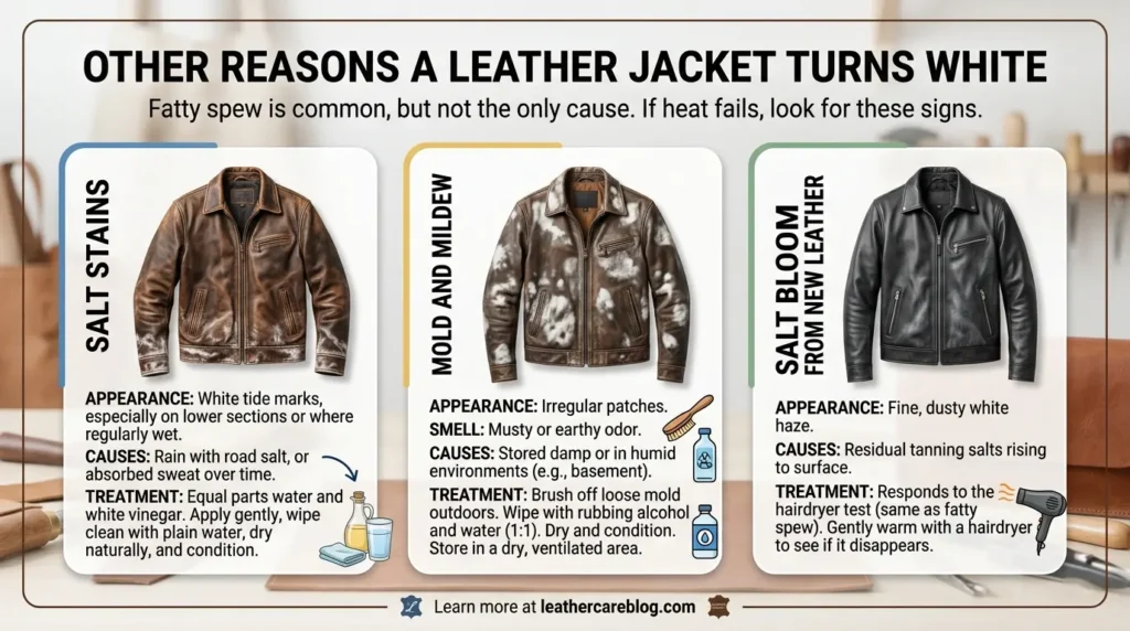 Other Reasons a Leather Jacket Turns White
