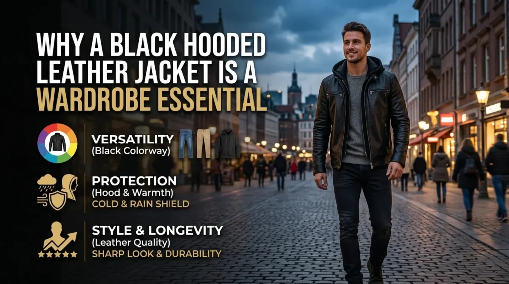 Why a Black Hooded Leather Jacket is a Wardrobe Essential