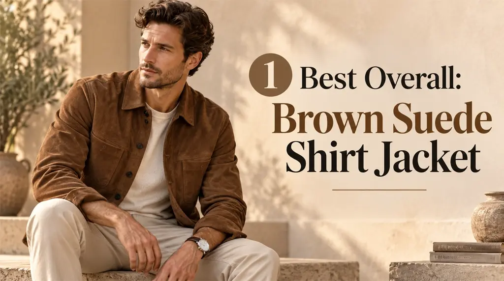 #1 Best Overall: Brown Suede Shirt Jacket
