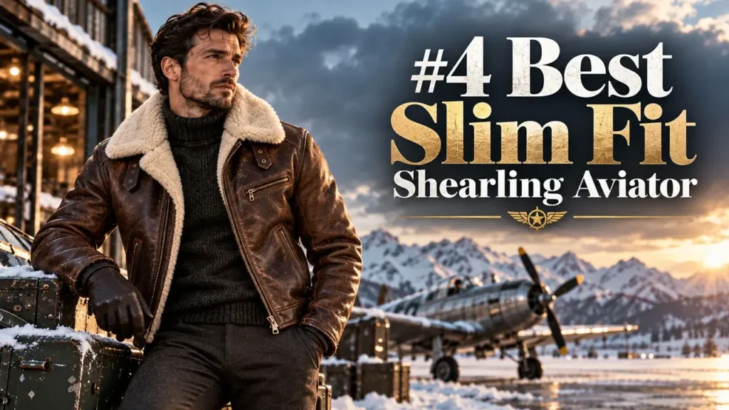 #4 Best Slim Fit Shearling Aviator