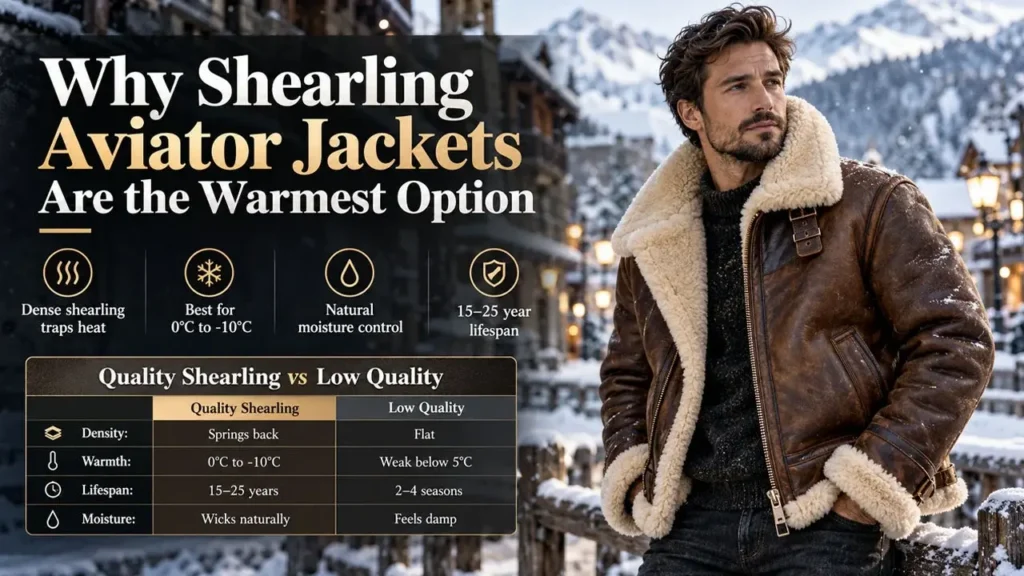 Why Shearling Aviator Jackets Are the Warmest Option