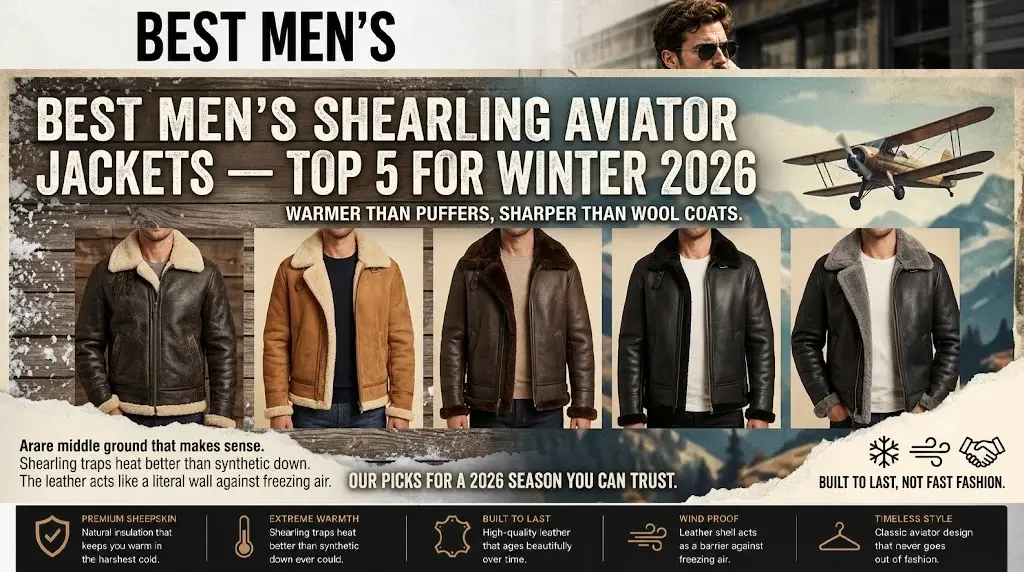 Best Men's Shearling Aviator Jackets: Top 5 for Winter 2026