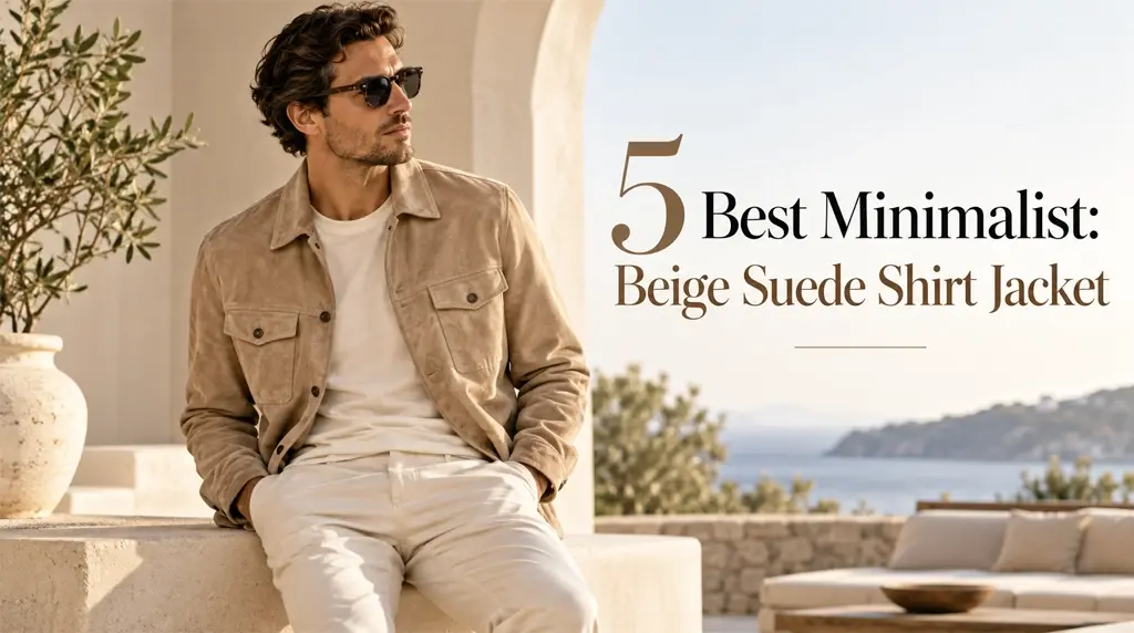 #5 Best Minimalist: Beige Suede Shirt Jacket