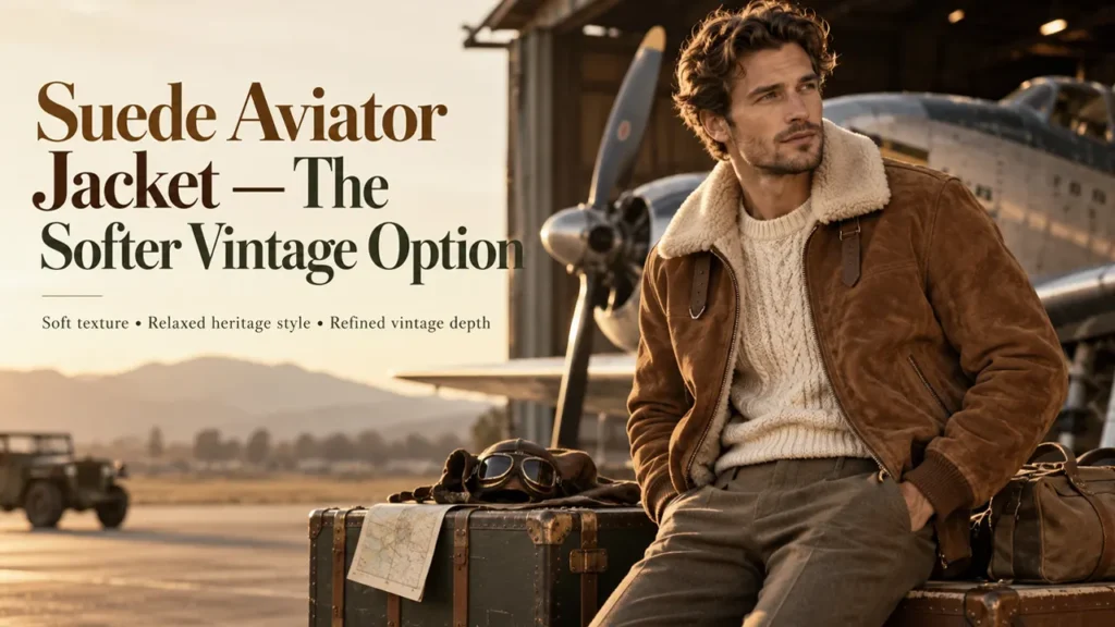Suede Aviator Jacket: The Softer Vintage Option