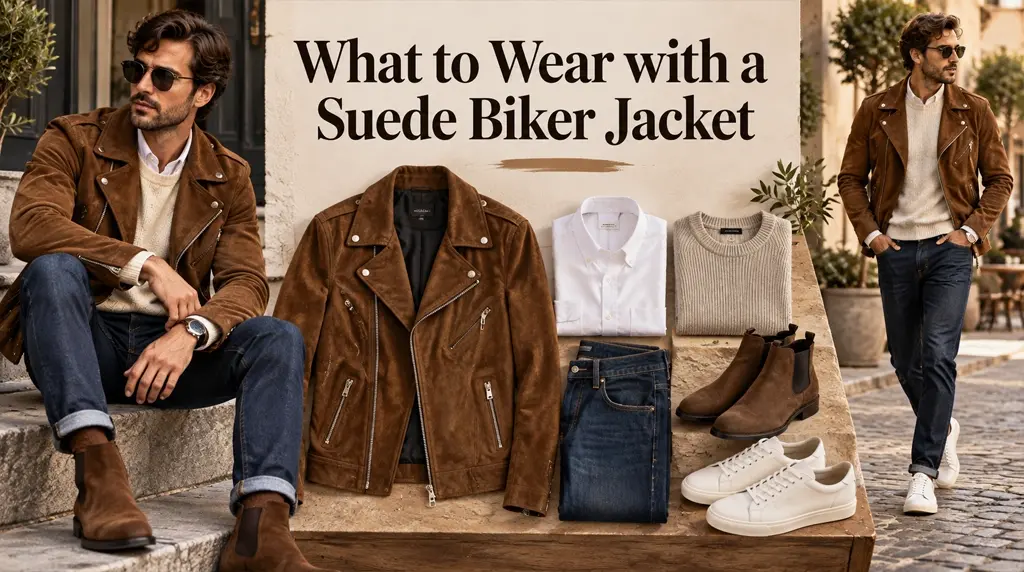 What to Wear with a Suede Biker Jacket