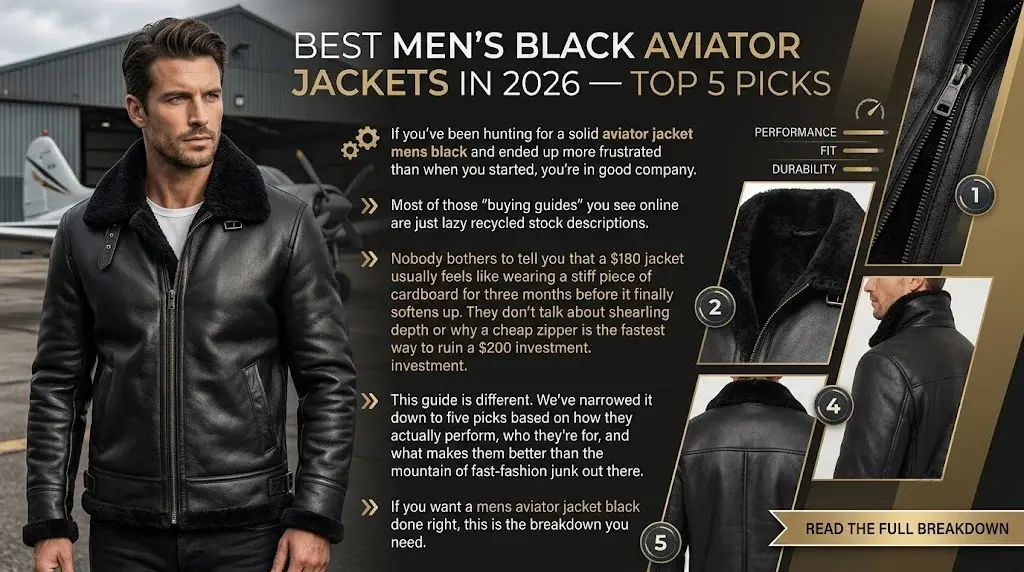 Best Men's Black Aviator Jackets in 2026: Top 5 Picks 