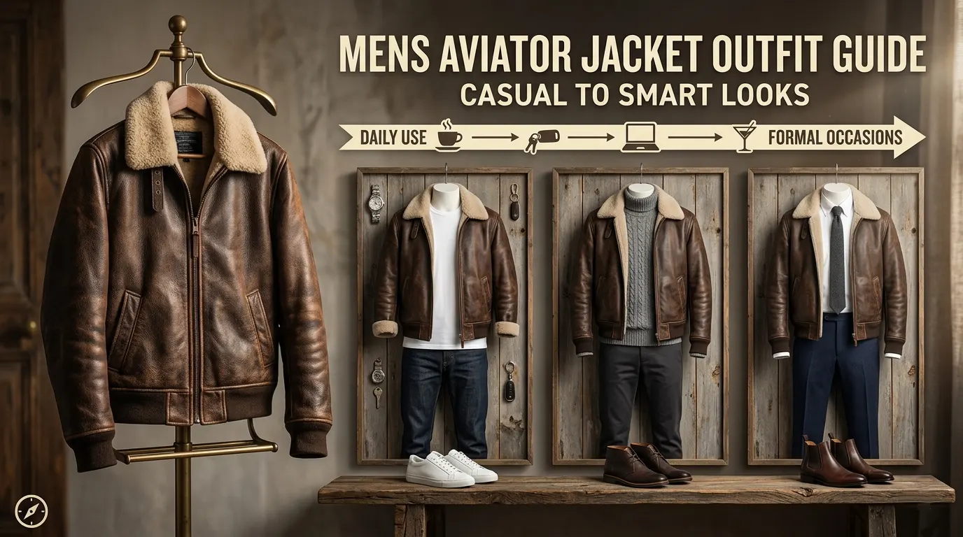Mens Aviator Jacket Outfit Guide: Casual to Smart Looks