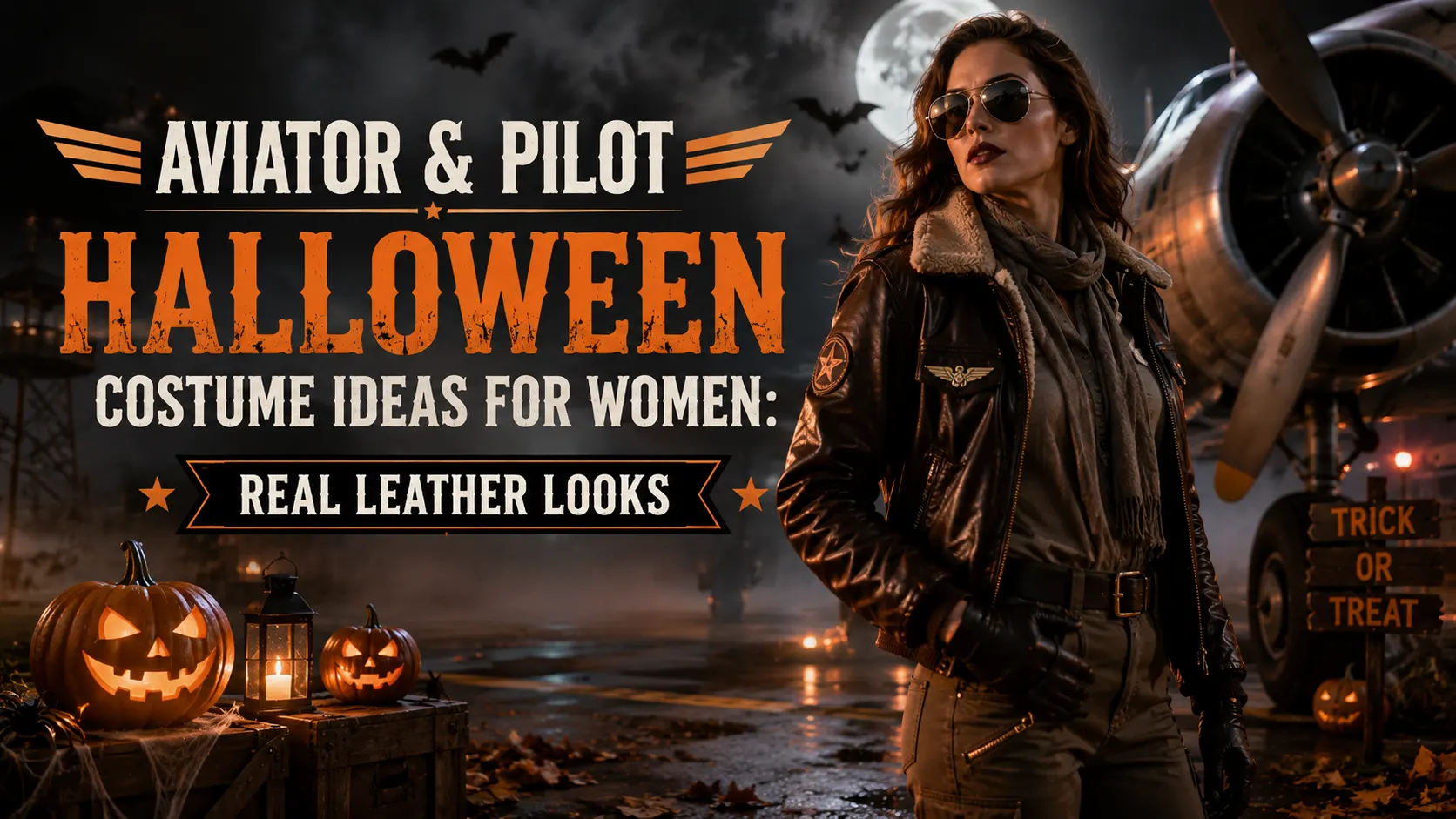 Aviator & Pilot Halloween Costume Ideas for Women: Real Leather Looks