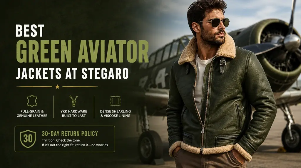 Best Green Aviator Jackets at Stegaro