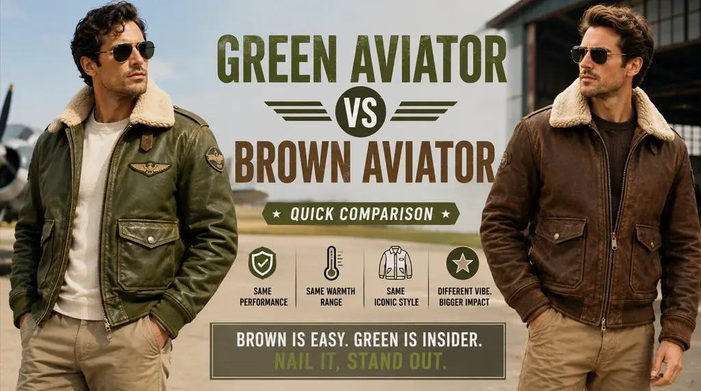 Green Aviator vs Brown Aviator: Quick Comparison