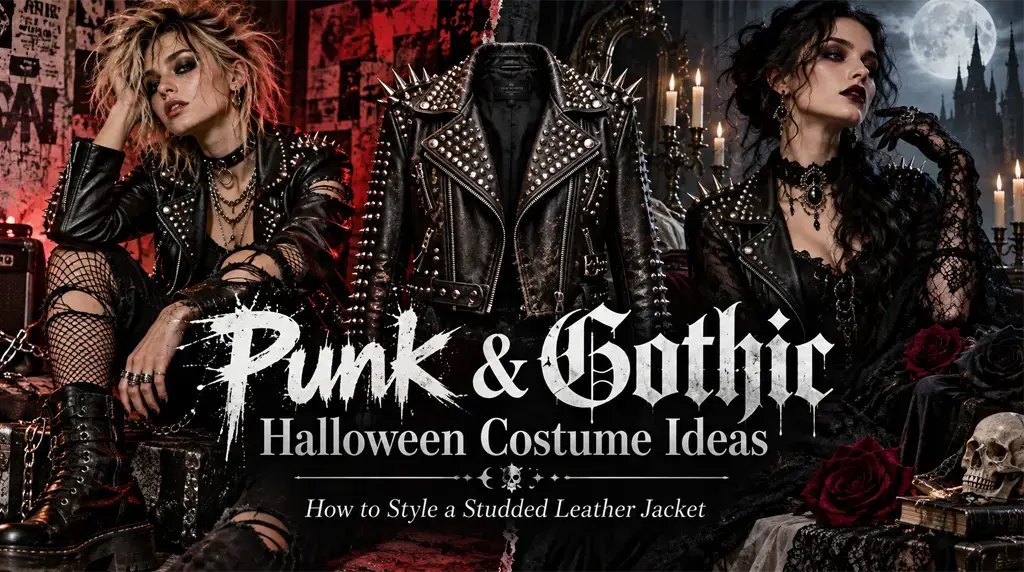 Punk & Gothic Halloween Costume Ideas How to Style a Studded Leather Jacket