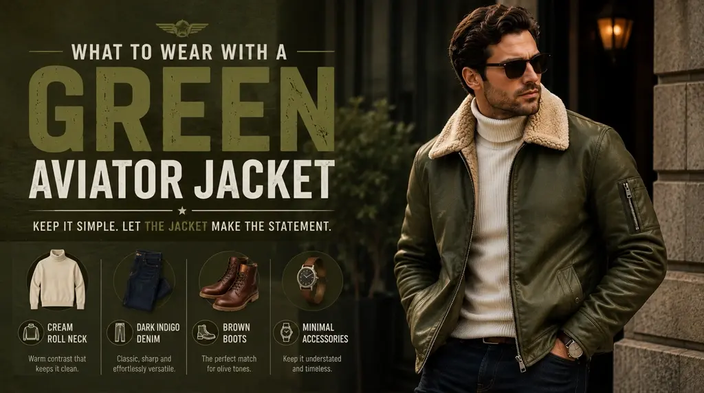 What to Wear with a Green Aviator Jacket
