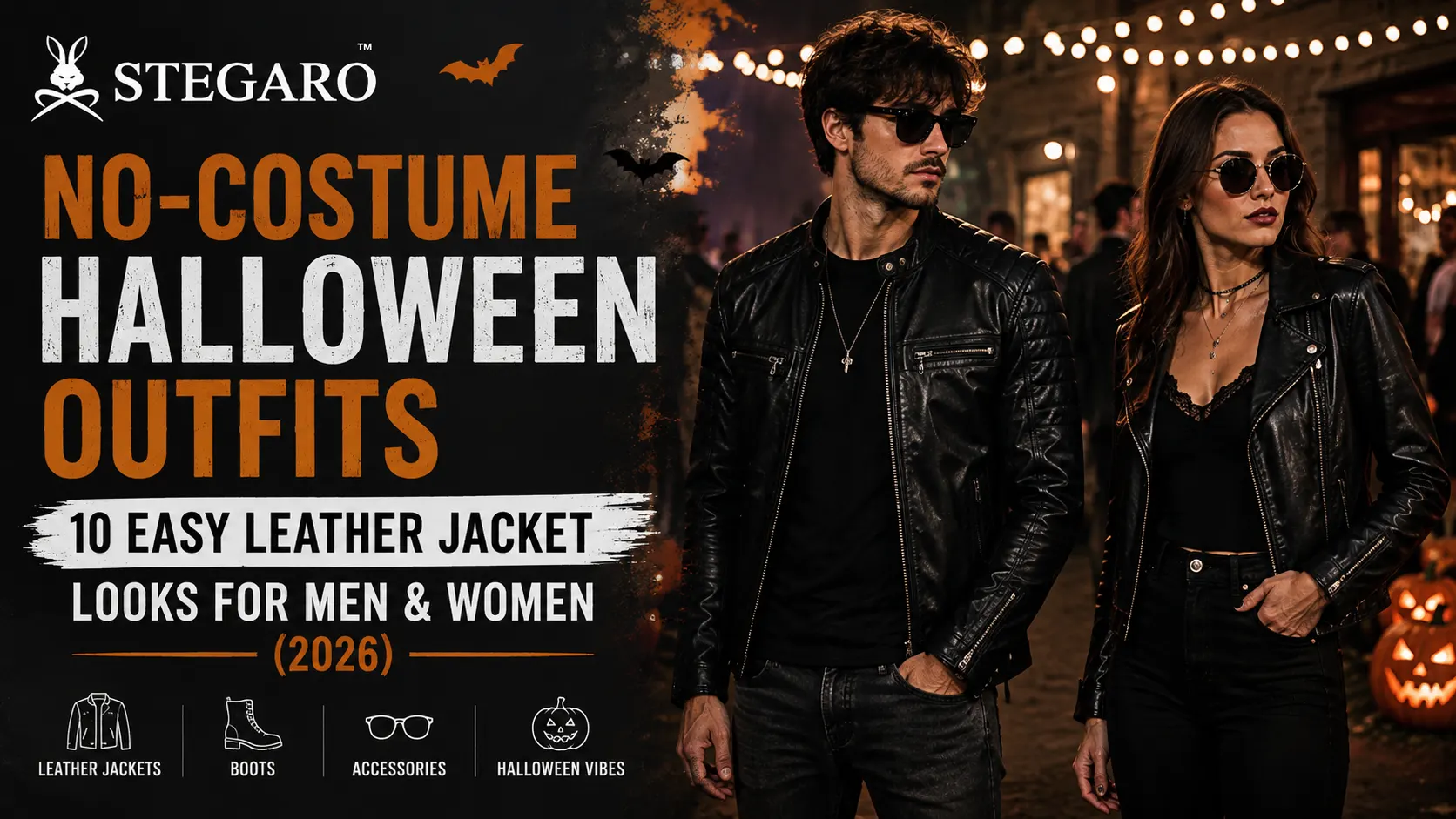 No-Costume Halloween Outfits: 10 Easy Leather Jacket Looks for Men & Women (2026)