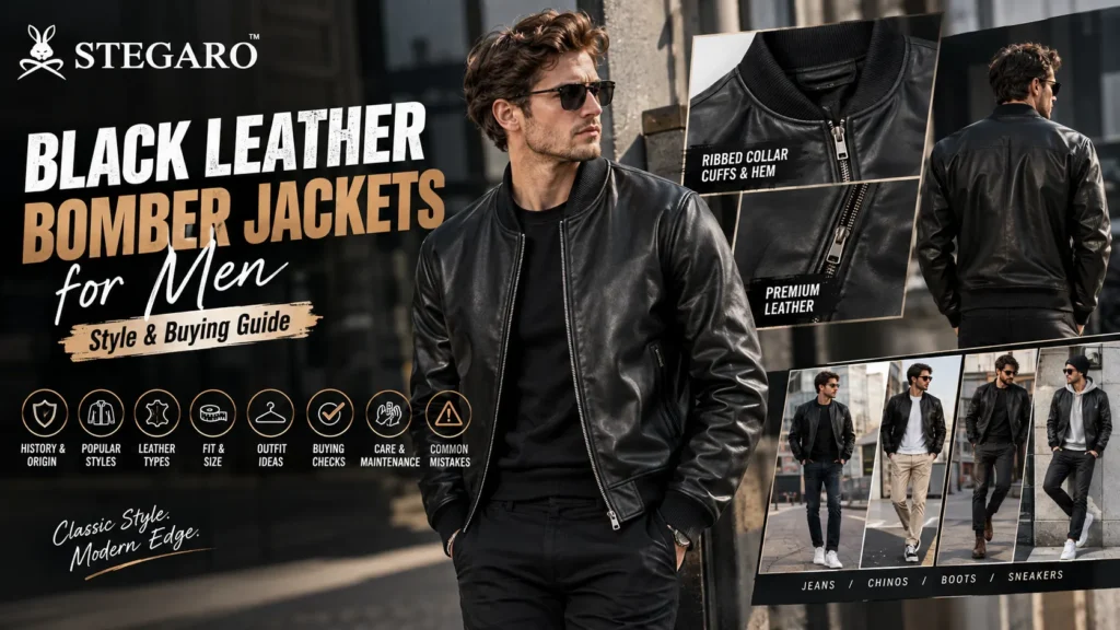 Black Leather Bomber Jackets for Men: Style & Buying Guide