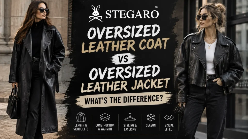 Oversized Leather Coat vs Oversized Leather Jacket: What's the Difference?
