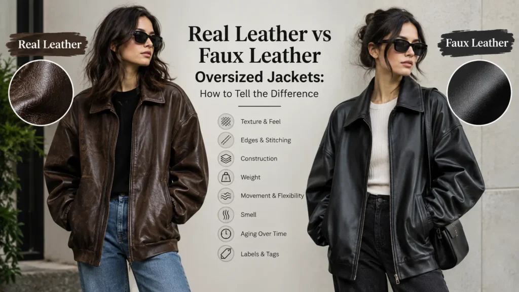 Real Leather vs Faux Leather Oversized Jackets How to Tell the Difference