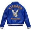 Stegaro American Blue Studded Leather Jacket Back