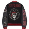 Stegaro Pirate Sea Rider Black Varsity Jacket Back