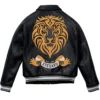 Gold Lion Leather Jacket Back