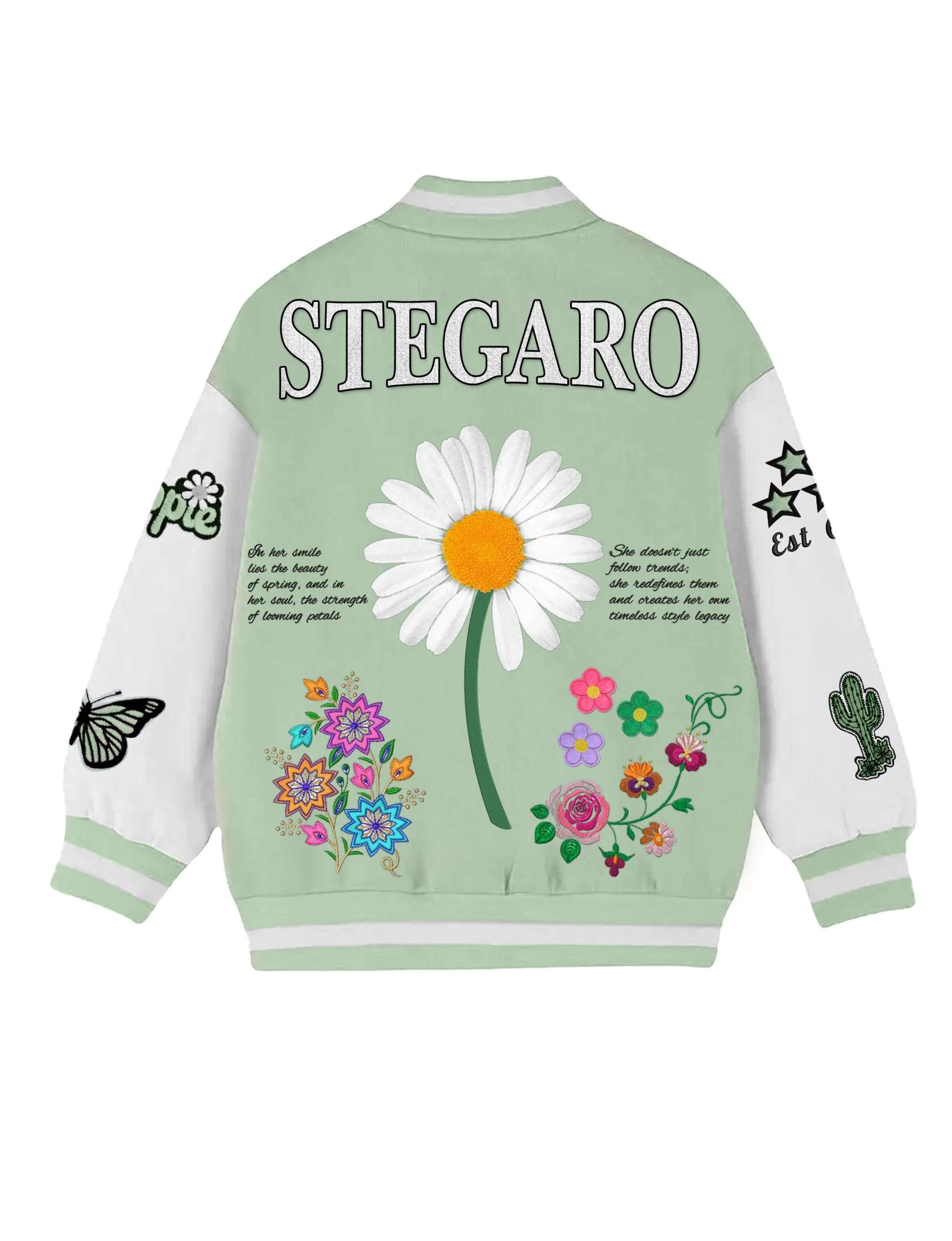 Pretty Girl Varsity Jacket Back scaled