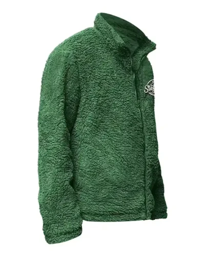 Sherpa Winter Green Fur Jacket For Sale