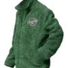 Sherpa Winter Green Fur Jacket Side Look
