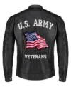 US Army Veterans Leather Jacket Back