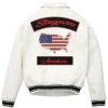 United America Map Leather Jacket Back