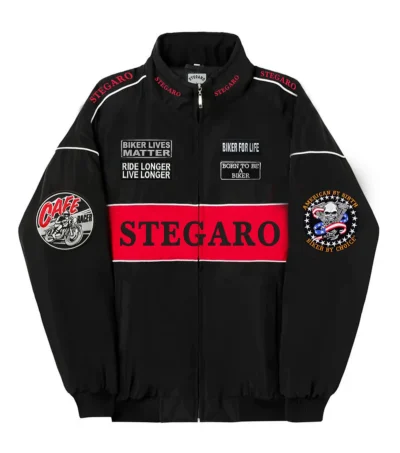 Black Moto Bomber Jacket