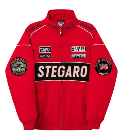 Red Moto Bomber Jacket